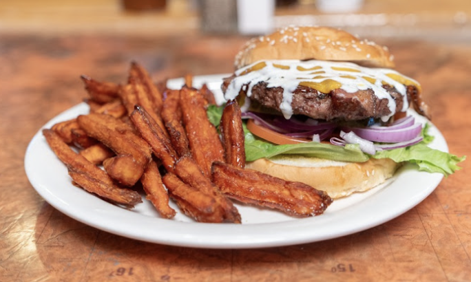 The Airplane Restaurant signature dishes Buffalo Burger
Bison Burger
Guacamole Burger